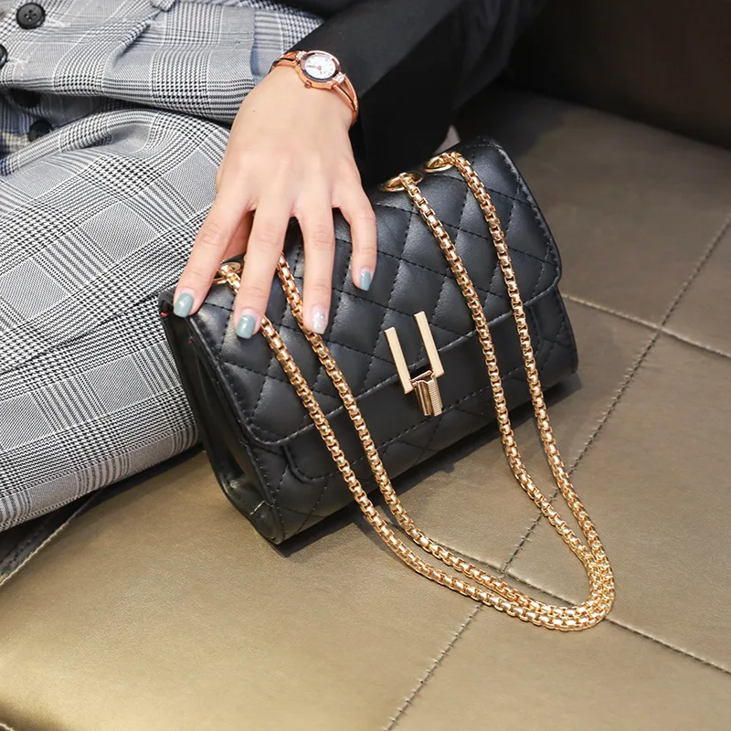 

High Grade Sense Bag Women's 2019 New Style Fashion Rhombus Chain Bag CHIC Shoulder Bag Versitile Fashion Western Style WOMEN'S