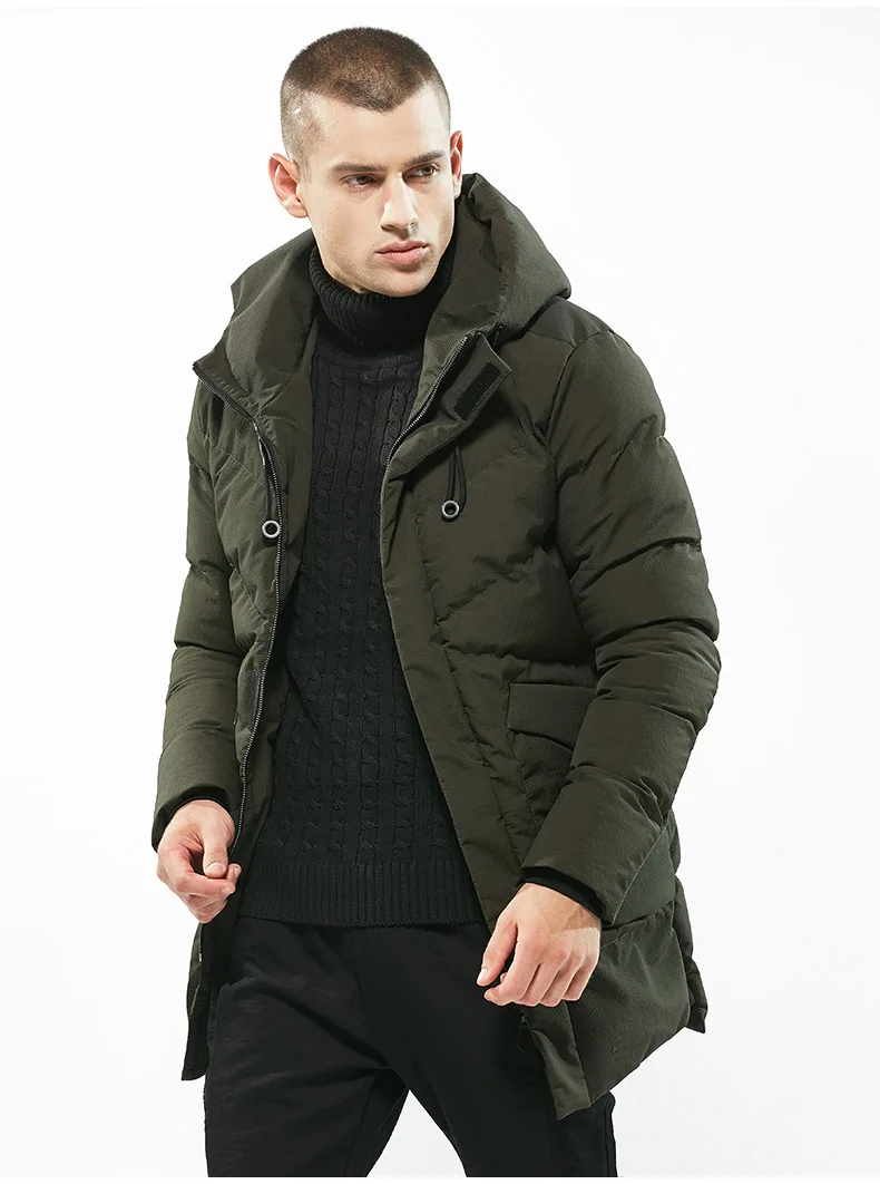 BOSIBIO New Winter Men's Jacket Simple Fashion Hooded Coat Fashion Brand Parkas Warm Outerwear 292L