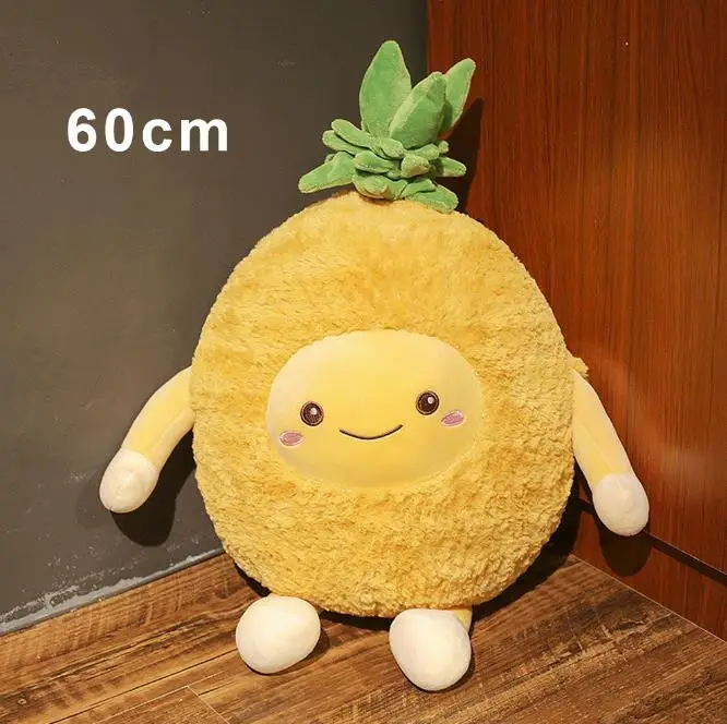60cm pineapple 30-60 см мультфильм моделирование фрукты плюшевая игрушка милый ананас арбуз вишня плюшевая подушка украшение дома дети девочка подарок - Цвет: 60cm pineapple