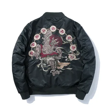 

Fashion Pop Embroidery Bomber Jackets Nice Winter Warm Jacket Mens Pop Pilot Bomber Jacket Male Embroidered autumnThin Coats