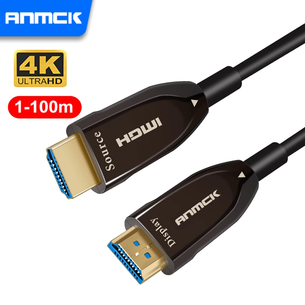 Anmck 4K HDMI-совместимый кабель 60 Гц оптоволоконный шнур с поддержкой 3D HDR Видео Аудио