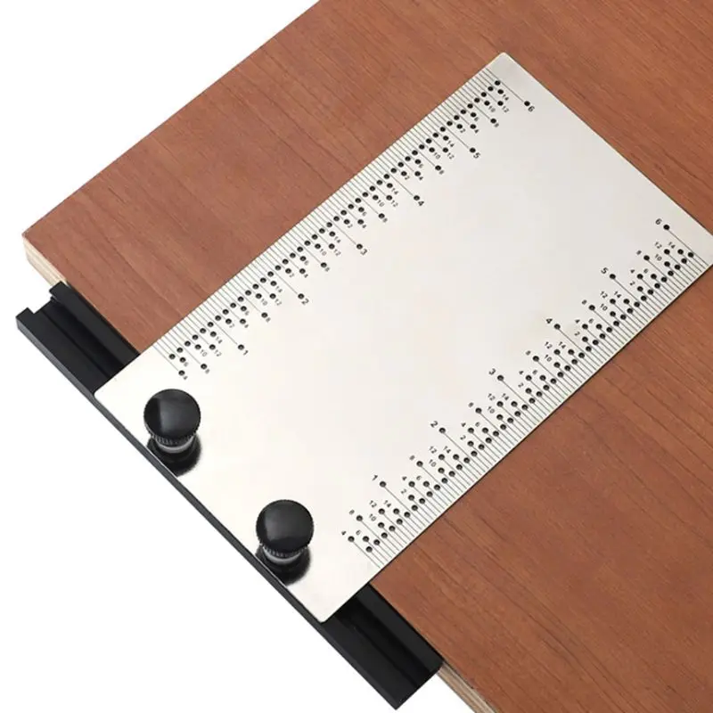 6 inch Stainless Steel T-Rule Ruler Marking Rules T-square Hole Woodworking Tool