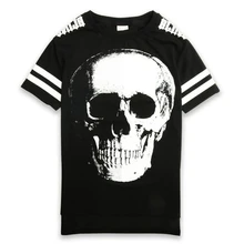 Close skin fashion high quality man skull dark irregular popular printing short sleeve T-shirt t-shirts male big yards Close skin fashion high quality man skull dark irregular popular printing short sleeve T-shirt t-shirts male big yards