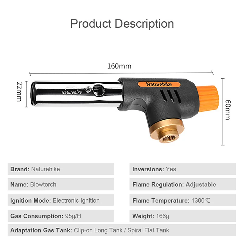 Naturehike газовая горелка огнемет Автоматическая Горелка зажигания выпечки горелка для барбекю Кемпинг Открытый Туризм огненный пистолет принадлежности для пикника