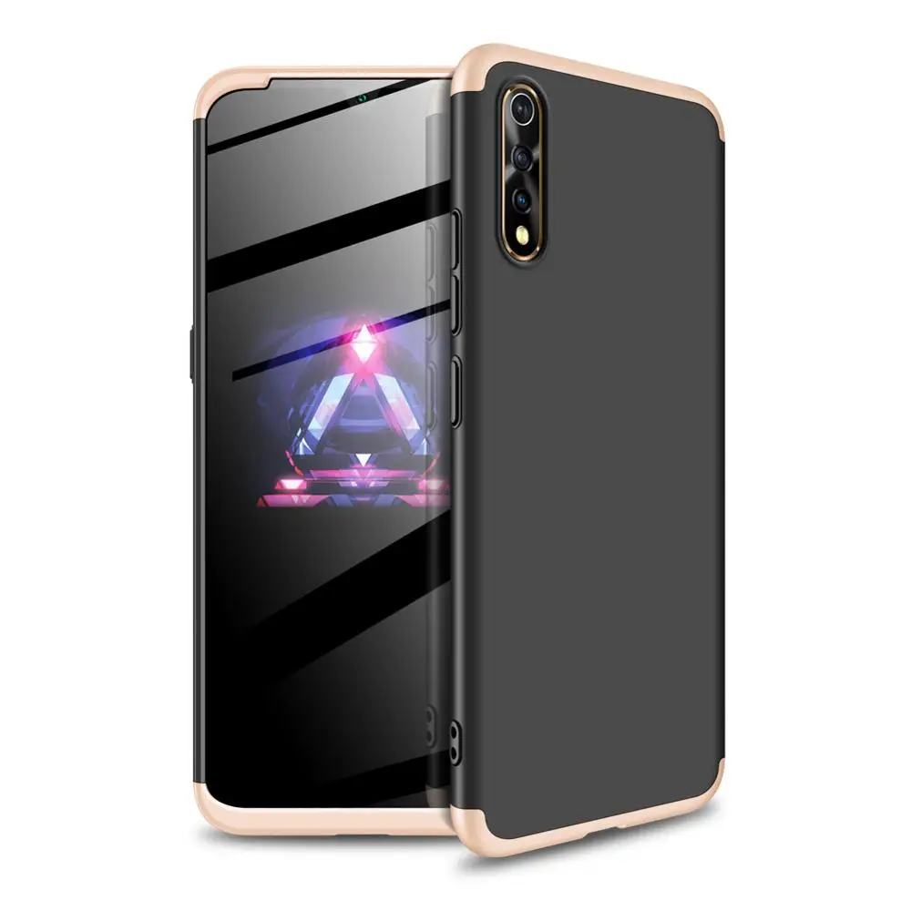 Black and Gold ДЛЯ VIVO V17 Neo S1 IQOO Neo Y7S Z5 чехол для телефона 360 полный защитный чехол для телефона 3 в 1 матовый пластиковый жесткий чехол для задней панели funda - Цвет: Black and Gold