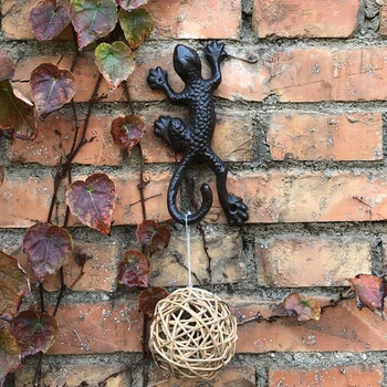 

For Hanging Plants Heavy Duty Bathroom Storage Organizer Key Holder Home Decor Gecko Shape Garden Hook Cast Iron Multifunctional