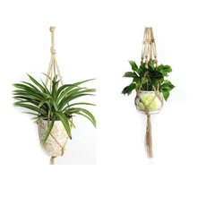 Hemp Rope Flower Pot Hanging Basket Pure Hand Weaving for Place Home Furnishings and Balcony Garden