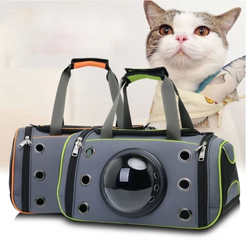 

Pet Cat Backpack Cat Carrier Bag Oxford Fabric Mesh Easy Cleaning Cat Cage Outgoing Pet Carrier Backpack For Cats Handbag