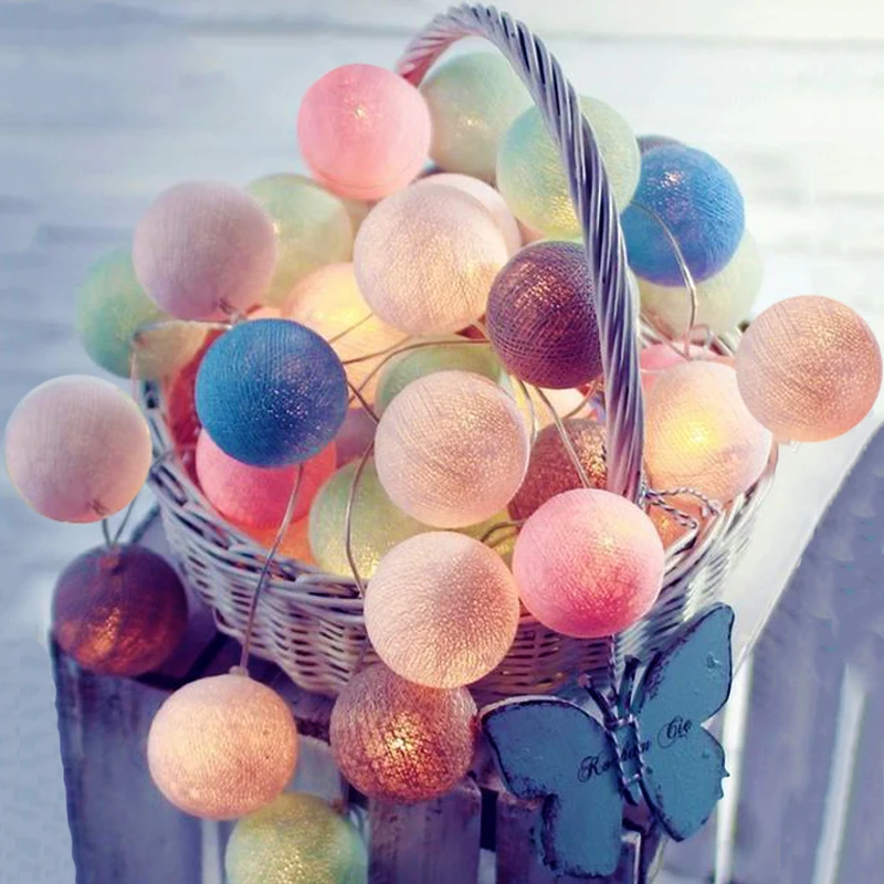 LED Garland Light String Cotton Balls Fairy lights Novelty Lamp For Hanukkah Salon Patio Holiday Wedding Chirstmas Shopping Mall LED Garland Light String Cotton Balls Fairy lights Novelty Lamp For Hanukkah Salon Patio Holiday Wedding Chirstmas Shopping Mall
