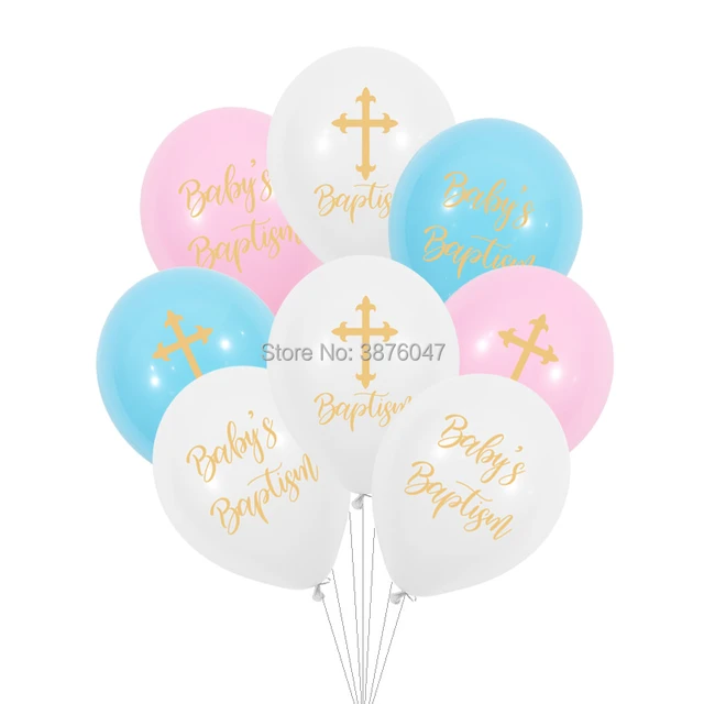 12 Pz/lotto Del Bambino Battesimo Palloncini Felice Battesimo Baby Shower  Decorazione Del Partito Oro Croce Sul Battesimo Dio Benedica Stampato  Palloncino - AliExpress