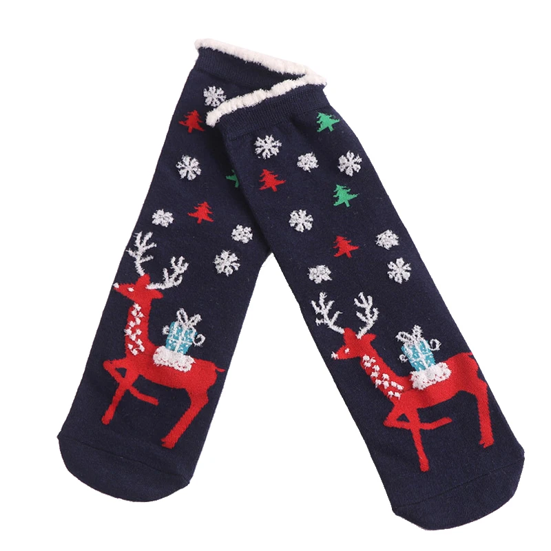 Хлопчатобумажные носки с рождественскими мотивами унисекс Женская и мужская обувь осень-зима год Санта Клаус новогодняя елка; Снег оленем, подарочные носки