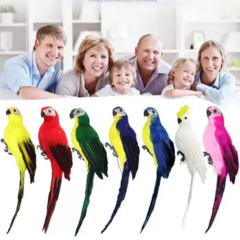 

25/35cm Simulation Parrot Creative Feather Lawn Figurine Animal Garden Miniature Bird New Prop Handmade Ornament Decoration N7J5