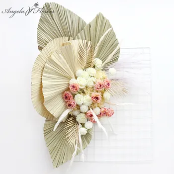 

20PCS Nordic Dried Sunflower Artificial Plants Large Fan Leaf Wedding Flower Arrangement Party Space Design Home Christmas Decor