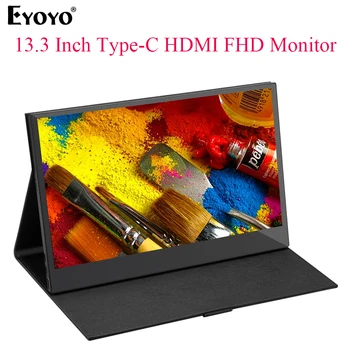 

Eyoyo Portable USB C Monitor 13.3" HDMI Second Screen FHD 1080P IPS Screen Gaming Monitor for Phone PS4 Xbox Switch Raspberry pi
