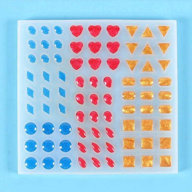 1 Pc Molds for Casting Resin Heart Shaped Round Square Oval Rhombus Triangle Square Polygon Drop Shape Mold for Home Decor