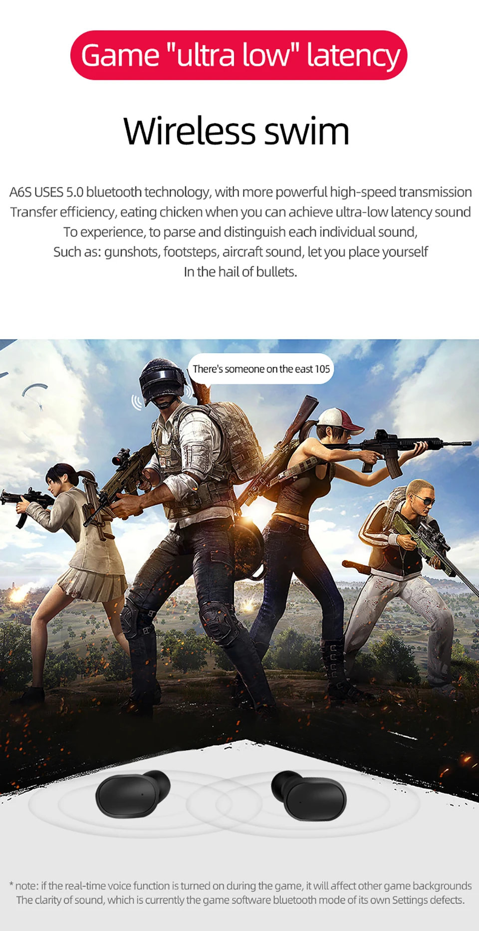 VTIN A6S TWS Bluetooth 5.0 Earphone For Redmi Airdots Wireless Earphones With Noise Cancelling Mic For Huawei Xiaomi iOS Phone (6)