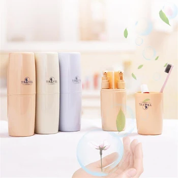 

Portable Travel Cup Toothpaste Toothbrush Partition Storage Case Outdoor Travel Bathroom Accessories Creative Wash Cup