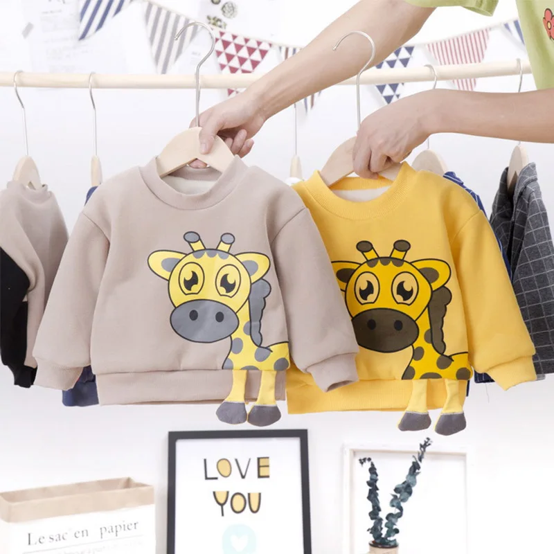 Cute Baby Pullover Spring Cow Pattern Boys Sweatshirts Newborn Soft Top Winter Casual Hoodies For 6M-5T Toddler Outerwear |