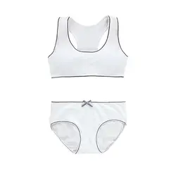 1 Set Adolescent Jeunes Filles Soutien Gorge sous Vêtements sans Puberté Étudiant Coton D'entraînement Doux Sous Vêtements 
