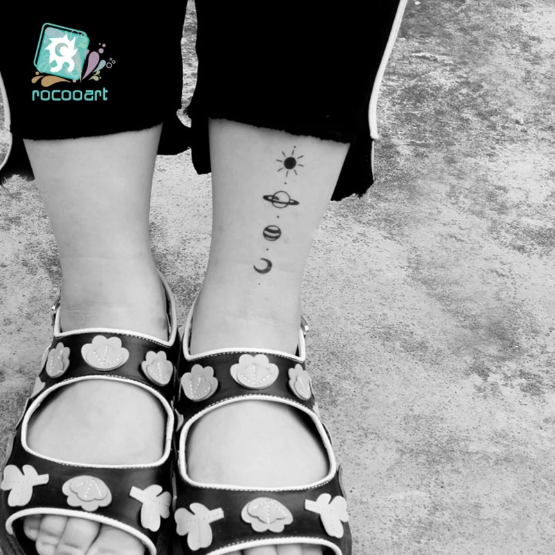 1 лист водонепроницаемые временные фальшивые татуировки наклейки серая фаза Луны винтажный дизайн земли боди-арт татуировки крутые мужские и женские