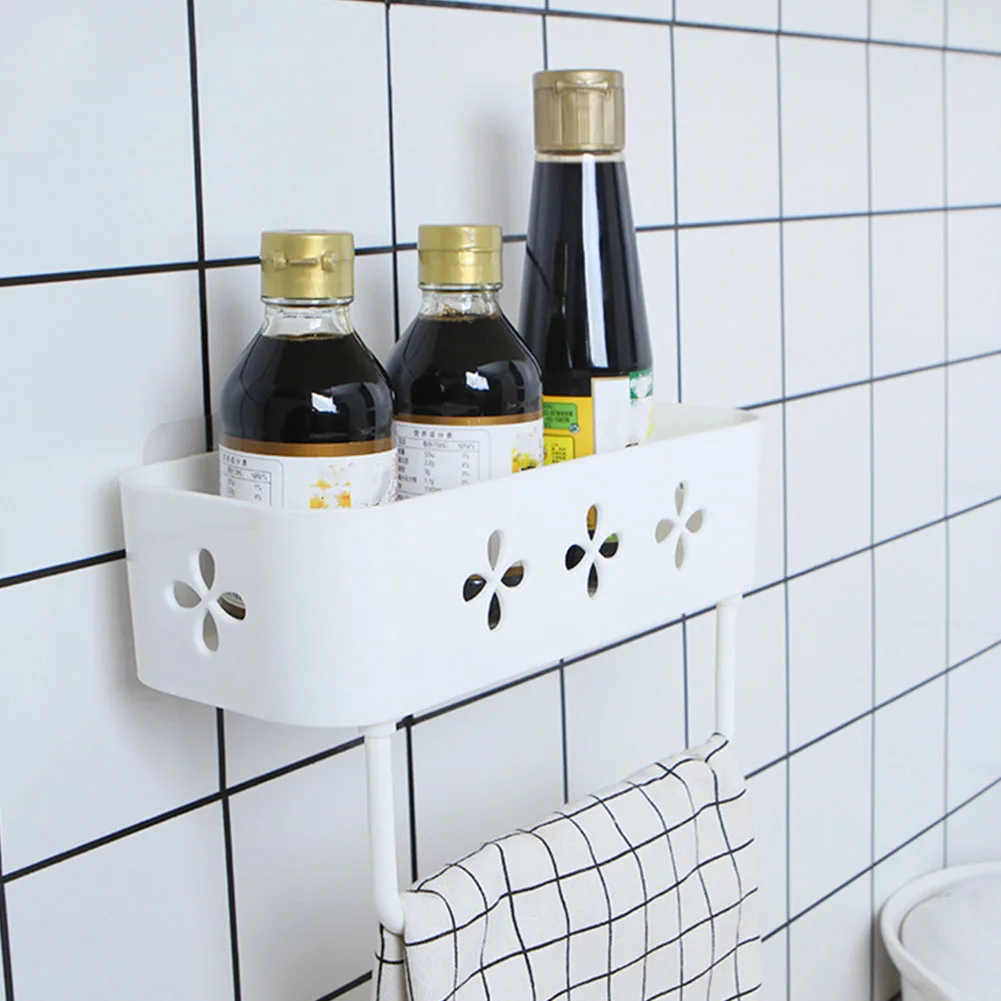

Shower Traceless Adhesive Soap Storage Bathroom Shelf Punch Free Keep Drying Holder Wall Mounted Shampoo