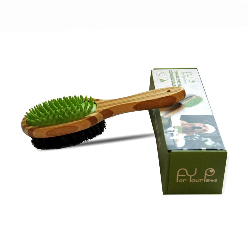 Bamboo Pet two-sided Massage Comb Dog Groming Brushes Dog Hair Flea Lice Remover Comb Beauty Grooming Tools Pet Products Supply