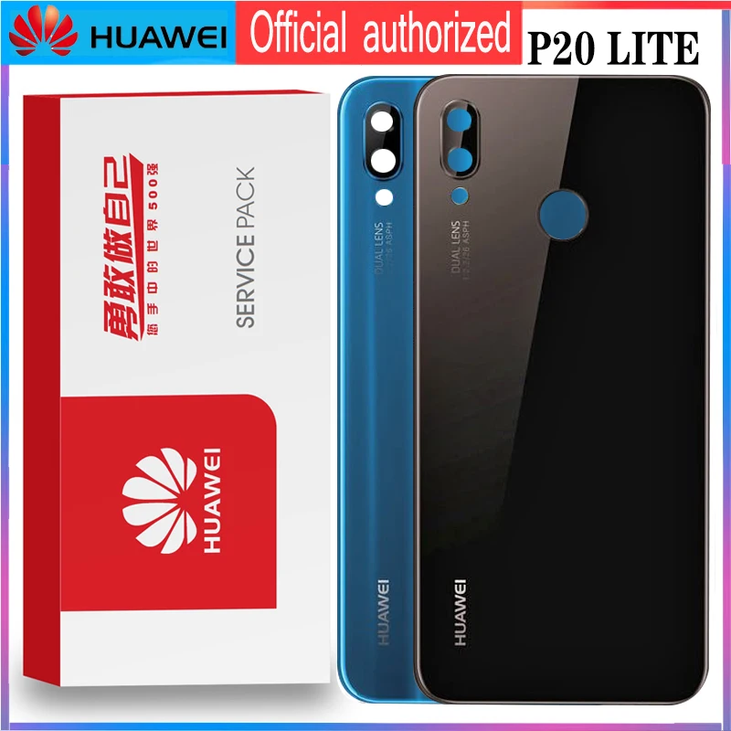 Original Back Housing Replacement for HUAWEI P20 LITE Back Cover Battery Glass with Camera Lens adhesive Sticker P20 Lite