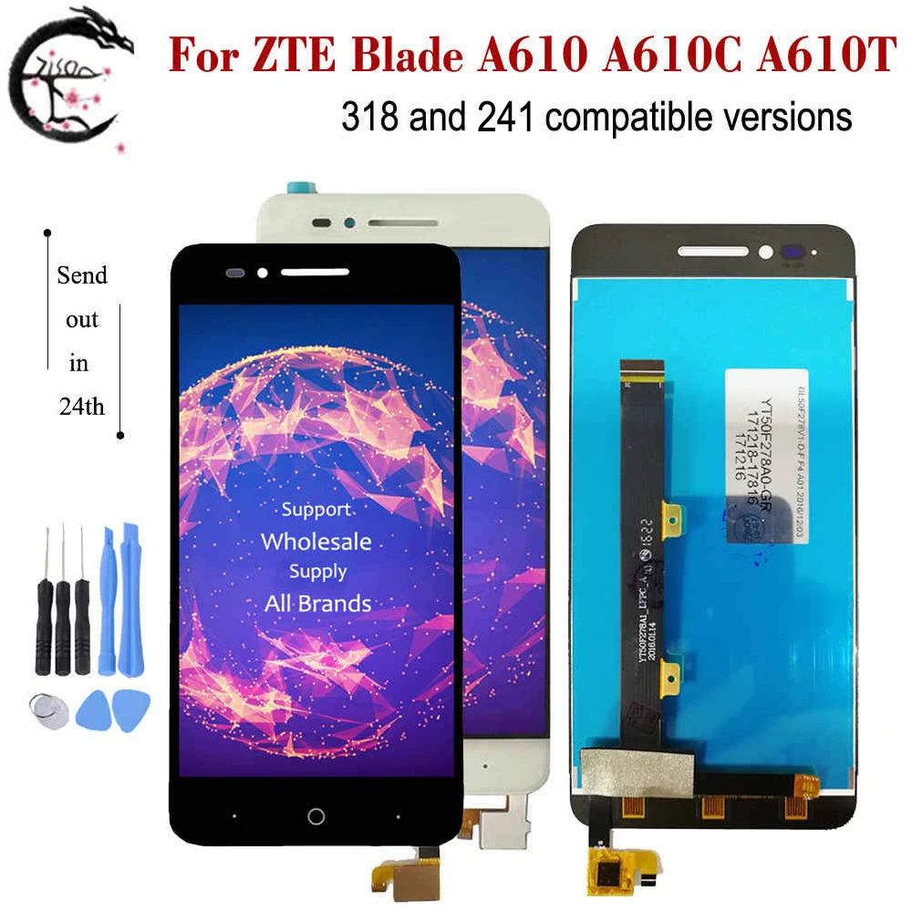 Для ZTE A610 Полный ЖК сенсорный экран в сборе для Voyage 4 Blade A610C A610T BA610 318 241 Ver. Панель