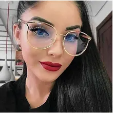 TR90 тонкий металл кошачий глаз оправа прозрачные круглые очки с диоптрией близорукость круглые очки хипстерские очки оправа Роскошные брендовые дизайнерские