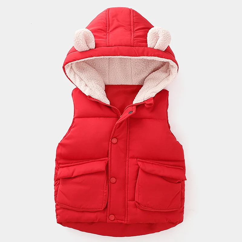 Коллекция года, осенне-зимний жилет для девочек детская теплая верхняя одежда без рукавов с капюшоном, пальто для маленьких мальчиков, жилеты детские куртки одежда для маленьких девочек;жилет детский