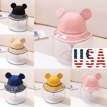 

US Kids Anti-dust Hat Anti-fog Fisherman Cap Protection Cap Face Shield Outdoor