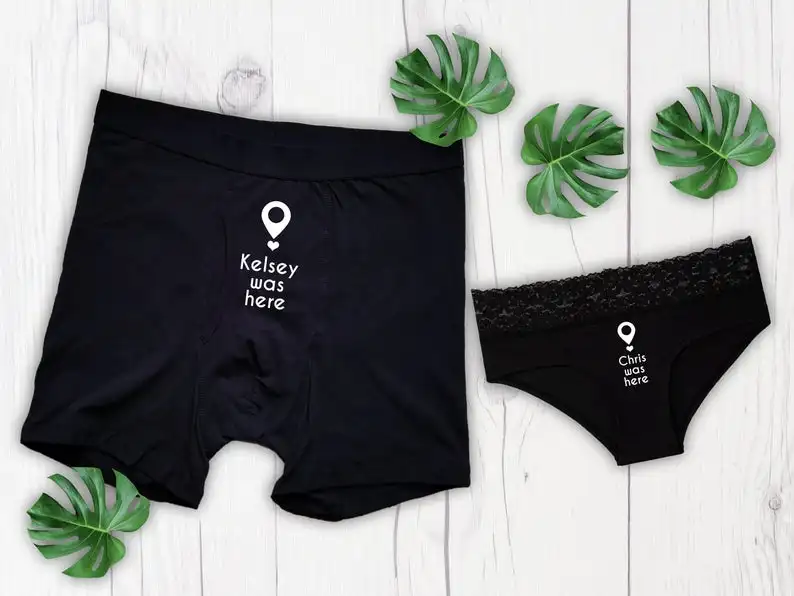 Personalized Couples Underwear Set Funny Romantic Christmas Gift