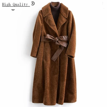 

2020 Real Women's Fur Coat Female Natural Sheep Shearing Fur Coats Winter Warm Jackets for Women Wool Overcoat 17F32374