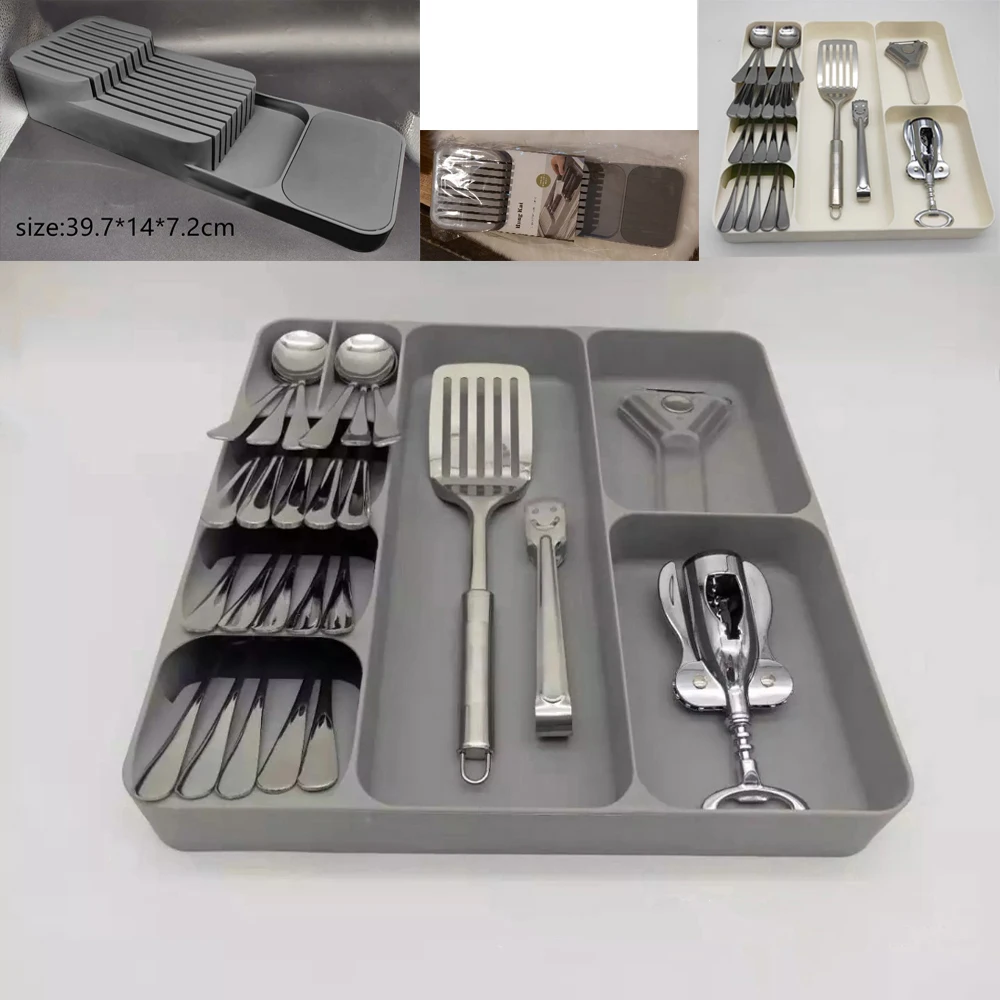 Organizador De Cajones Para Cubiertos – Bandeja Separadora De Cucharas, Tenedores Y Cuchillos – Acabado Raco (Blanco)