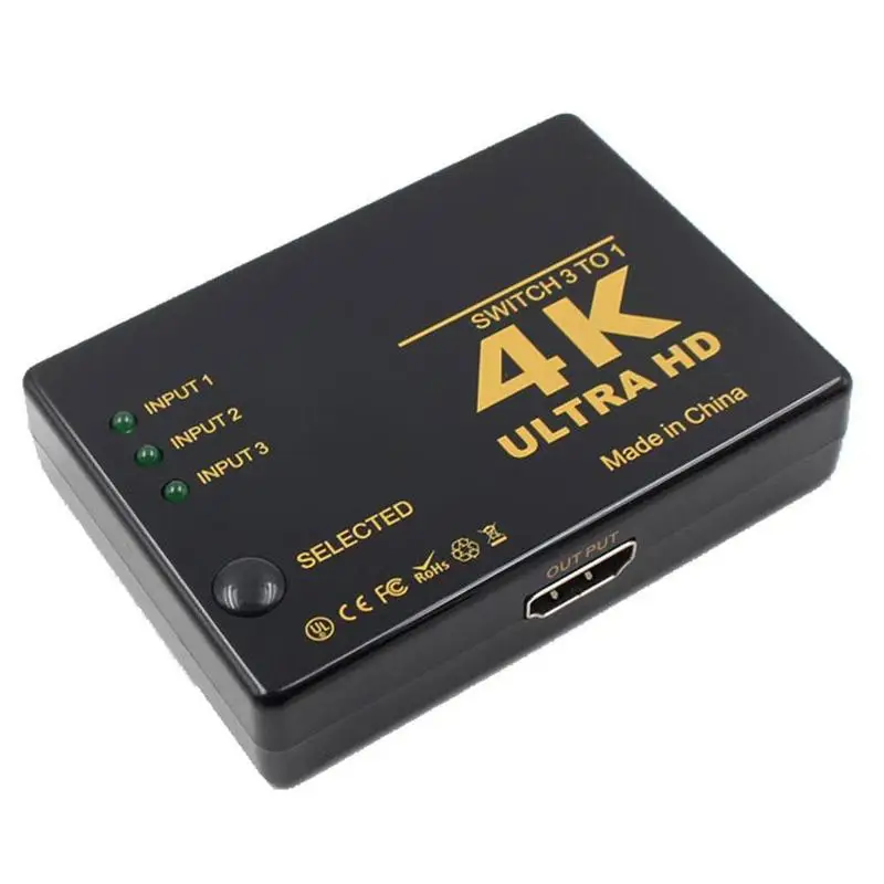 1080P 4K*2K HDMI-compatible Video Switcher Splitter HDTV For DVD PS3 Port input output Hub 3 PS4 | Компьютеры и офис