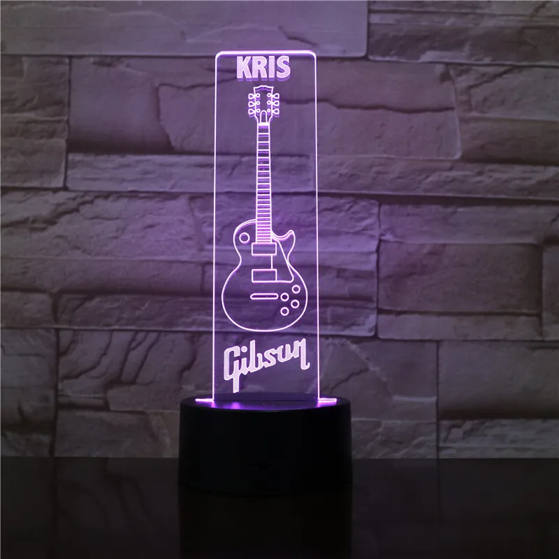 3D Led моделирование ночник 7 цветов гитара изменение градиент настольная лампа