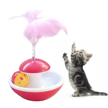 

Funny Cat Toys Elastic Feather Spring Bell Interactive Tumbler Toys for Cat Kitten Playing Cat Teaser Toy Pet Cat Product