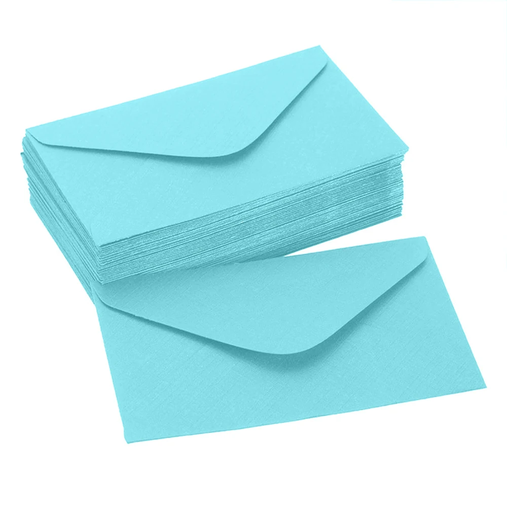  50Pcs Vintage Retro Small Colored Blank Mini Paper Envelopes Wedding Party Invitation Envelope Fest - 4000411376717