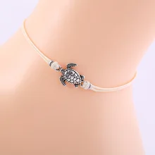 Модный стиль черепахи ножной браслет для женщин Европа и Америка Горячая Распродажа Популярные Вощеные линии черепахи ноги украшения