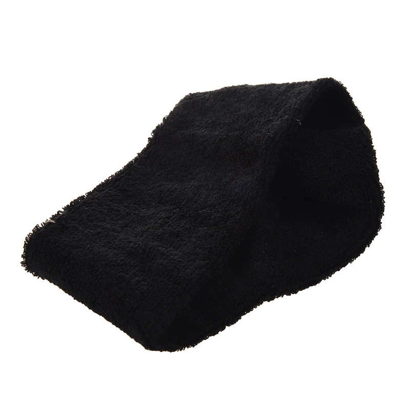 Adult Terrycloth Elastic Tennis Runner Head Band Sweatband Headband Black