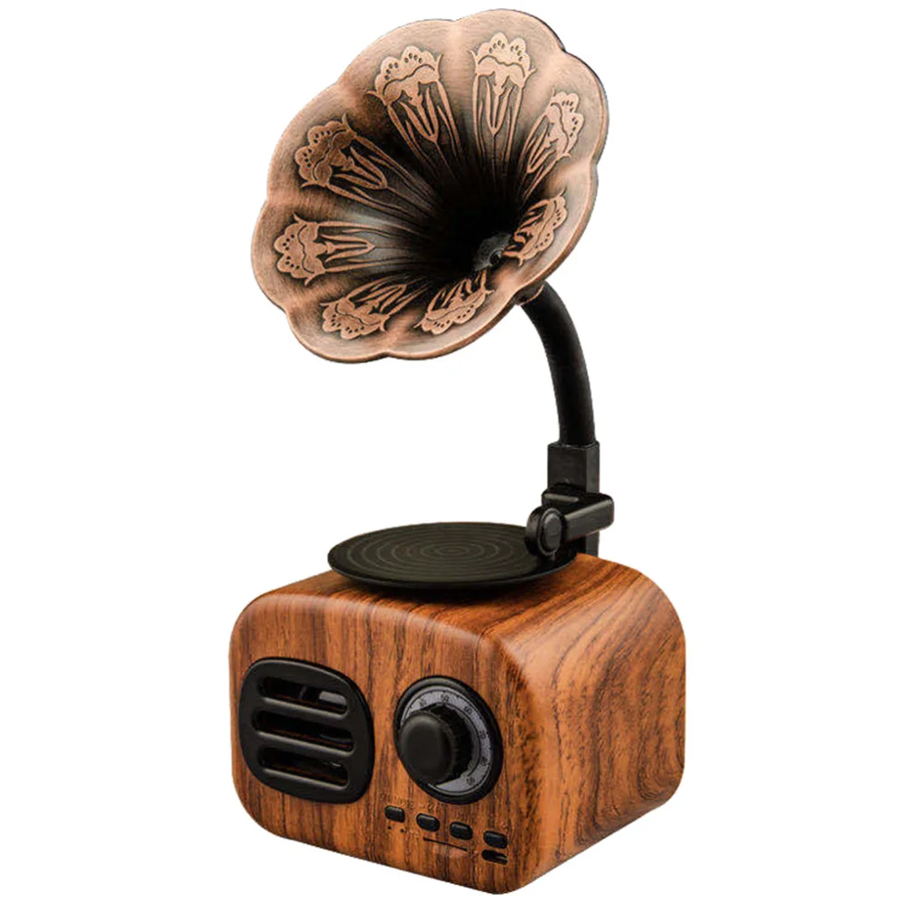 

Phonograph Turntable Wireless Speaker Gramophone Shape Mini Stereo Speaker