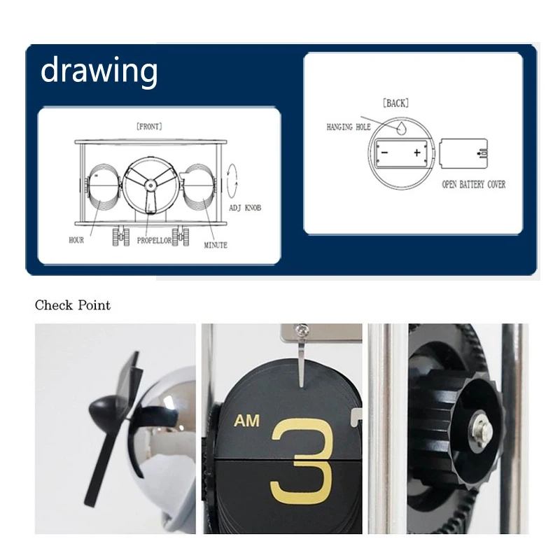 Флип железная модель самолета для гостиной Античный стиль иглы Европа геометрические Кварцевые Металлические часы автоматический поворот страниц