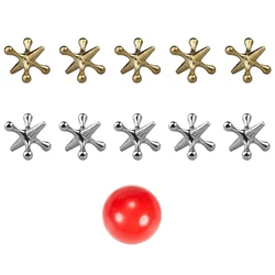Juego de gatos de Metal dorado y plateado para niños, juego con pelota de rebote, cinco piedras, relleno clásico Vintage, premios, fiesta, 10 Uds.
