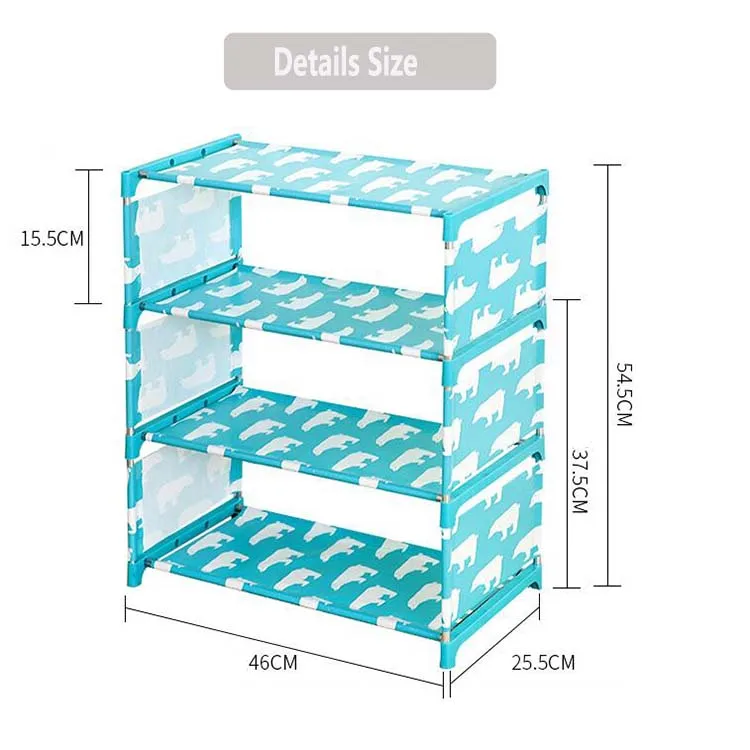 4 слоя нетканые полки для обуви ткань для гостиной пылезащитный шкаф Органайзер держатель складная подставка обувь полка