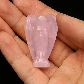 

1PC Natural Crystal Guardian Angel Figurine Amethyst Rose Quartz Colorful Healing Stone Gem Craft Gift Home Decor Ornaments