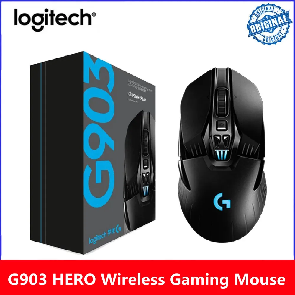 Новая беспроводная игровая мышь Logitech G903 HERO 16000DPI RGB LIGHTSPEED профессиональная для