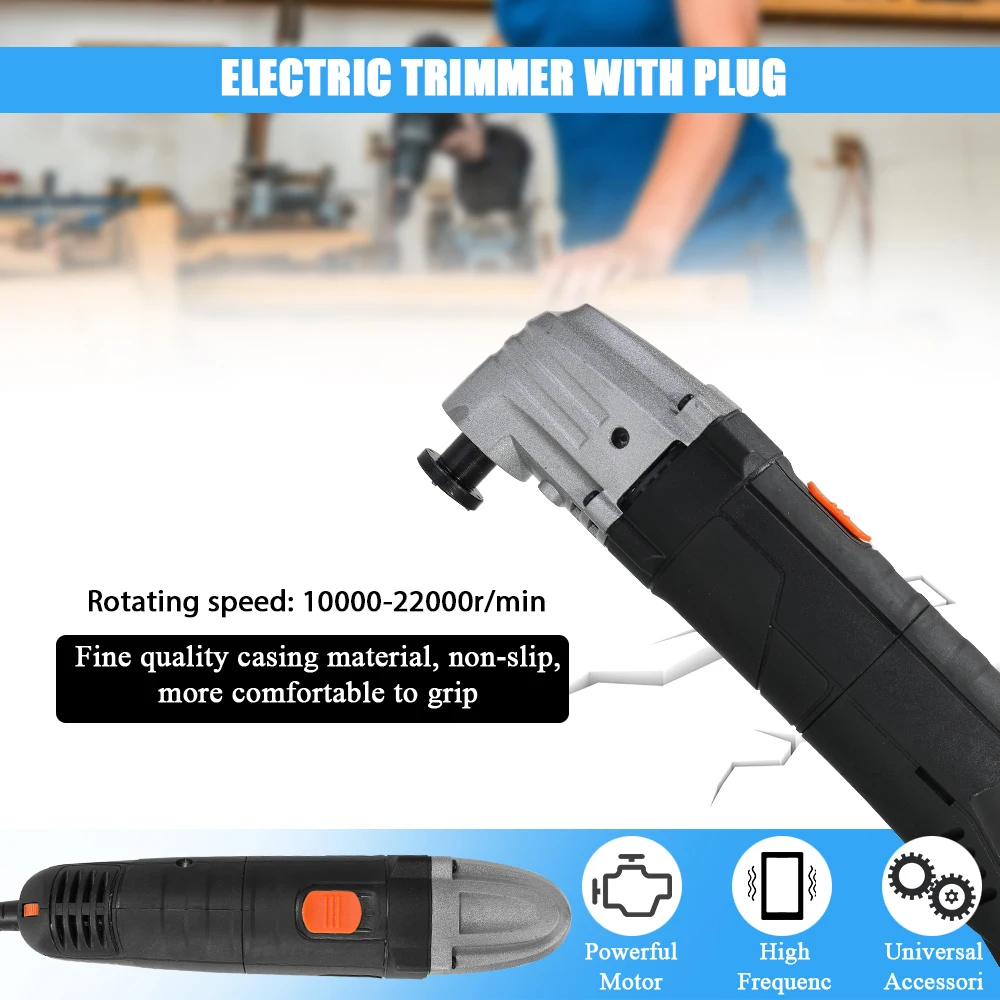 

300W 220-240V Adjustable Speed Trimming Machine Woodworking Power Tool Electric Trimmer DIY Trepanning Slotting Cutting Machines
