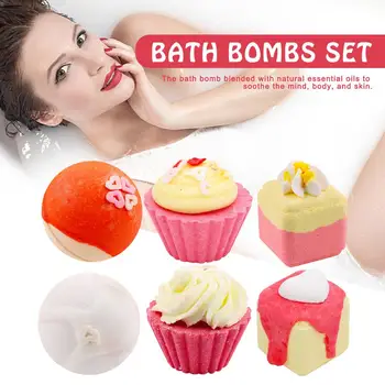 

6Pcs/set Bath Bombs Bubble Bath Salts Essential Oil Handmade SPA Stress Relief Bubble Ball Moisturize Shower Cleaner