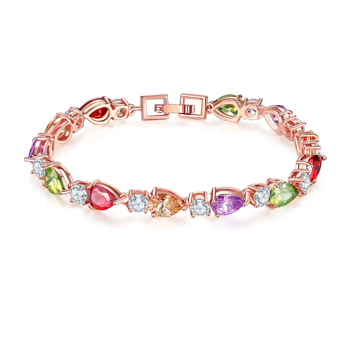 

Ba xi Europe And America Zircon Bracelet Mona Lisa Bracelets Zircon Bracelet Interlocking Colorful Zircon Bracelet Women's