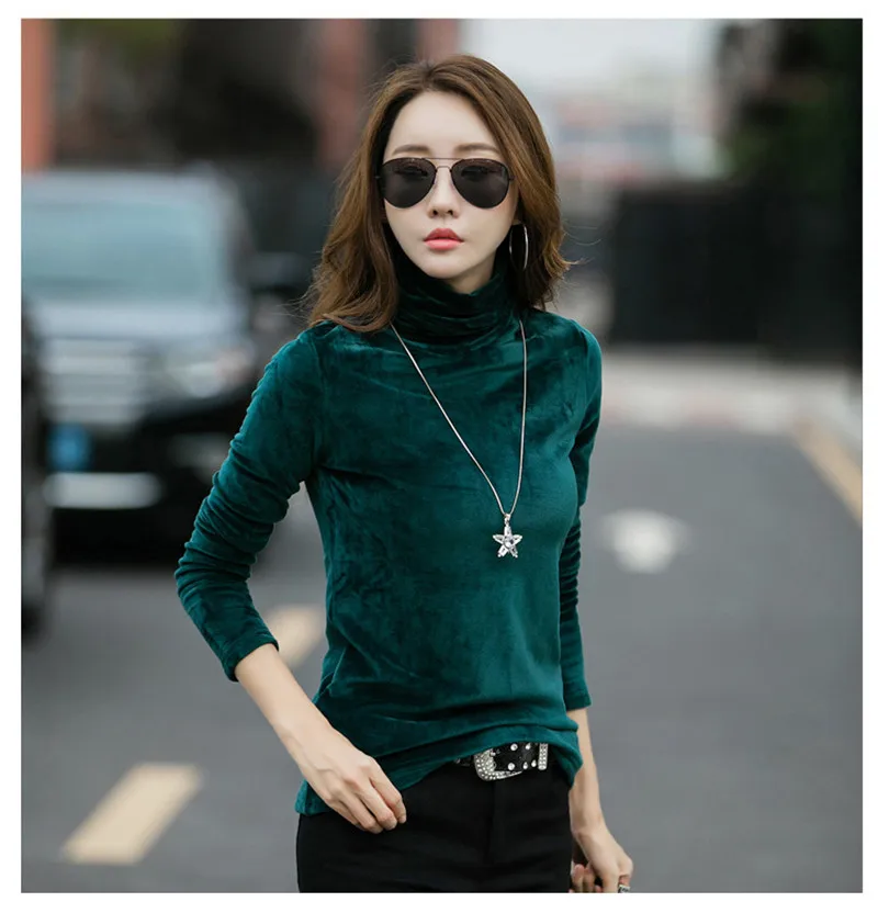 Plus Size 4XL Thick Warm Winter Velvet Top Female Turtleneck Pullovers Long Sleeve Warm Women's Turtleneck Sweater Shirt Lady Plus Size 4XL Thick Warm Winter Velvet Top Female Turtleneck Pullovers Long Sleeve Warm Women's Turtleneck Sweater Shirt Lady